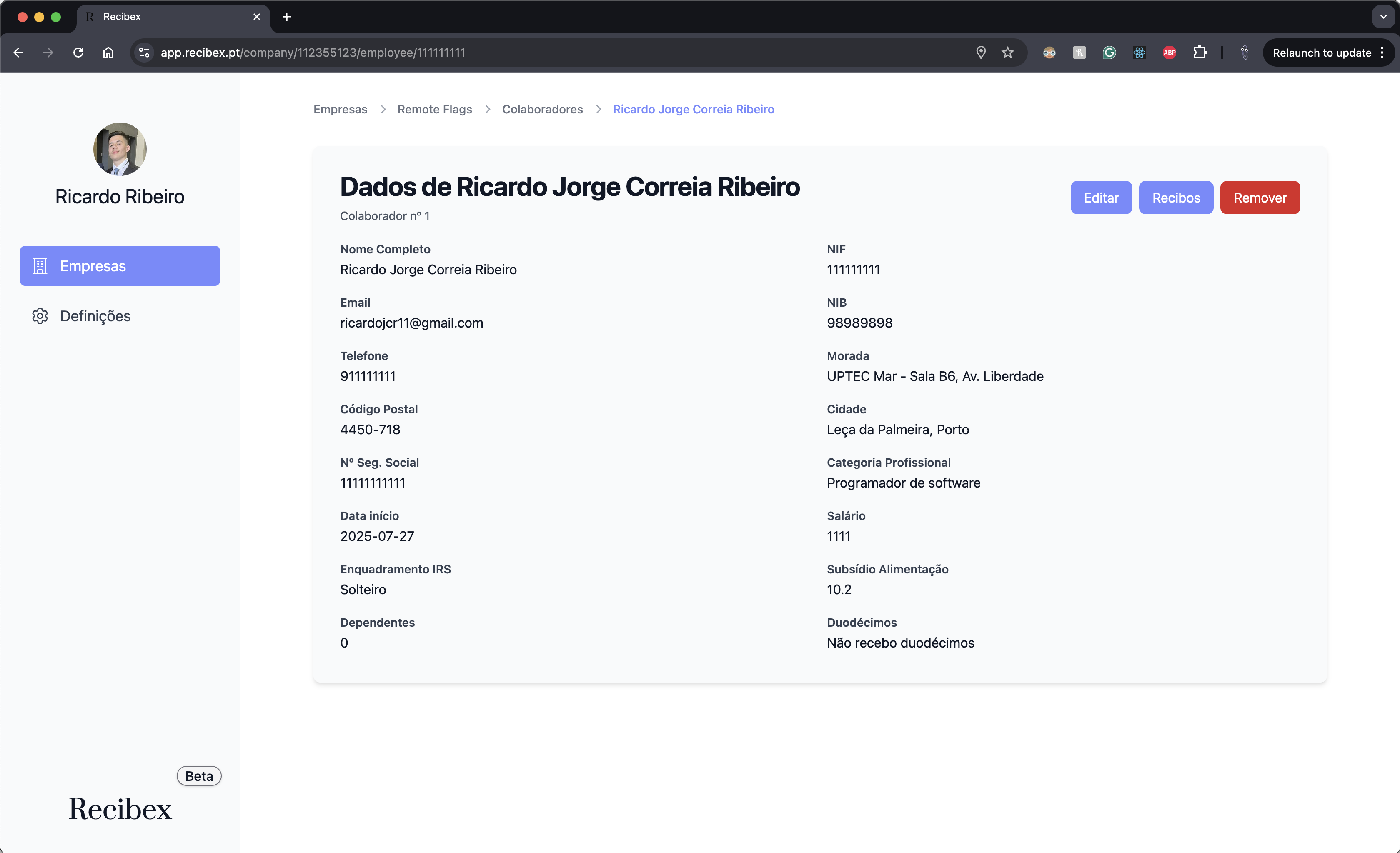 Recibex Screenshot 1